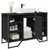 Image de vidaXL Armoire lavabo de salle de bain noir 91x35x60 cm