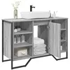 Image de vidaXL Armoire lavabo de salle de bain sonoma gris 91x35x60 cm