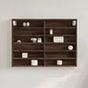 Image de vidaXL Armoire à vitrine chêne marron 80x8,5x58 cm bois d'ingénierie847960