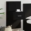 Image de vidaXL Table de chevet murale avec lumières LED noir848159