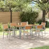 Image de Vidaxl Ensemble De Salle Ã Manger De Jardin Ensemble De 7 Gris, Bois MÃ©tal