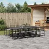 Image de Vidaxl Ensemble Ã Manger De Jardin 11 Pcs Coussins Noir RÃ©sine TressÃ©e