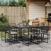 Image de Vidaxl Ensemble Ã Manger De Jardin 9pcs Coussins Noir RÃ©sine TressÃ©e