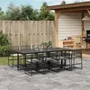 Image de vidaXL Ensemble à manger de jardin 9pcs coussins noir résine tressée