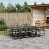 Image de Vidaxl Ensemble Ã Manger De Jardin 11 Pcs Coussins Noir RÃ©sine TressÃ©e