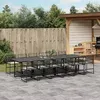Image de vidaXL Ensemble à manger de jardin 13 pcs coussins noir résine tressée