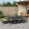 Image de vidaXL Ensemble à manger de jardin 13 pcs coussins noir résine tressée