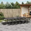 Image de vidaXL Ensemble à manger de jardin 17 pcs coussins noir résine tressée