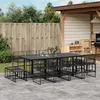 Image de vidaXL Vidaxl Ensemble À Manger De Jardin 13 Pcs Noir Résine Tressée