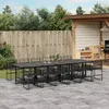 Image de Vidaxl Ensemble Ã Manger De Jardin 13 Pcs Noir RÃ©sine TressÃ©e