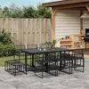 Image de vidaXL Vidaxl Ensemble À Manger De Jardin 11 Pcs Noir Résine Tressée