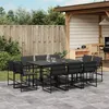 Image de Vidaxl Ensemble Ã Manger De Jardin Avec Coussins 11 Pcs Noir TextilÃ¨ne