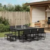 Image de Vidaxl Ensemble Ã Manger De Jardin Avec Coussins 11 Pcs Noir TextilÃ¨ne