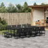 Image de Vidaxl Ensemble Ã Manger De Jardin Avec Coussins 15 Pcs Noir TextilÃ¨ne