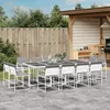 Image de vidaXL Vidaxl Ensemble À Manger De Jardin Avec Coussins 13pcs Blanc Textilène