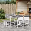 Image de Vidaxl Ensemble Ã Manger De Jardin Avec Coussins 9 Pcs Blanc TextilÃ¨ne