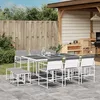 Image de Vidaxl Ensemble Ã Manger De Jardin Avec Coussins 11pcs Blanc TextilÃ¨ne