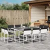 Image de vidaXL Ensemble à manger de jardin avec coussins 11pcs blanc textilène