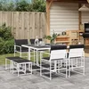 Image de Vidaxl Ensemble Ã Manger De Jardin Avec Coussins 9 Pcs Blanc TextilÃ¨ne
