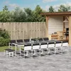 Image de Vidaxl Ensemble Ã Manger De Jardin Avec Coussins 17pcs Blanc TextilÃ¨ne