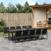 Image de Vidaxl Ensemble Ã Manger De Jardin 11 Pcs Noir TextilÃ¨ne