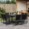 Image de vidaXL Ensemble à manger de jardin 9 pcs noir textilène