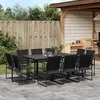 Image de vidaXL Ensemble à manger de jardin 11 pcs noir textilène3295124