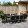 Image de Vidaxl Ensemble Ã Manger De Jardin 13 Pcs Noir TextilÃ¨ne