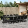 Image de Vidaxl Ensemble Ã Manger De Jardin 15 Pcs Noir TextilÃ¨ne
