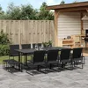Image de vidaXL Vidaxl Ensemble À Manger De Jardin 13 Pcs Noir Textilène