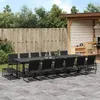 Image de vidaXL Vidaxl Ensemble À Manger De Jardin 17 Pcs Noir Textilène