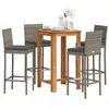 Image de vidaXL Ensemble de bar de jardin 5 pcs gris bois massif acacia rotin3295265