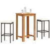 Image de vidaXL Ensemble de bar de jardin 3 pcs marron bois massif acacia rotin3295266