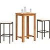 Image de Vidaxl Ensemble De Bar De Jardin 3 Pcs Marron Bois Massif Acacia Rotin