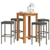 Image de vidaXL Ensemble de bar de jardin 5 pcs gris bois massif acacia rotin