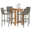 Image de vidaXL Ensemble de bar de jardin 5 pcs gris bois massif acacia rotin