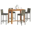 Image de vidaXL Ensemble de bar de jardin 5 pcs gris bois massif acacia rotin3295279