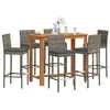 Image de vidaXL Ensemble de bar de jardin 7 pcs gris bois massif acacia rotin3295281