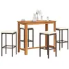 Image de vidaXL Ensemble de bar de jardin 5 pcs marron bois massif acacia rotin