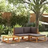 Image de vidaXL Salon de jardin avec coussins 4 pcs bois d'acacia massif3278824