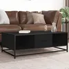 Image de vidaXL Table basse noir 100x57x35 cm bois d'ingénierie et métal848759