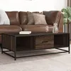 Image de vidaXL Table basse chÃªne marron 100x57x35cm bois d'ingÃ©nierie et mÃ©tal