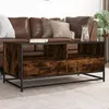 Image de vidaXL Table basse chêne fumé 100x50x45 cm bois d'ingénierie et métal848786