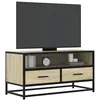 Image de Vidaxl Meuble Tv ChÃªne Sonoma 80x34,5x40 Cm Bois D'ingÃ©nierie Et MÃ©tal