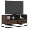 Image de vidaXL Meuble TV chêne marron 80x34,5x40 cm bois d'ingénierie et métal848813