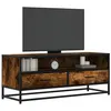 Image de vidaXL Meuble TV chêne fumé 100x34,5x40 cm bois d'ingénierie et métal848816