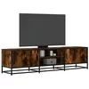 Image de vidaXL Meuble TV chêne fumé 160x35x41 cm bois d'ingénierie et métal848846