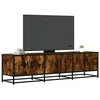 Image de vidaXL Meuble TV chêne fumé 150x35x41 cm bois d'ingénierie et métal848861
