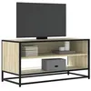 Image de vidaXL Meuble TV chêne sonoma 91x40x46 cm bois d'ingénierie et métal848885