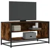Image de vidaXL Meuble TV chêne fumé 91x40x46 cm bois d'ingénierie et métal848886